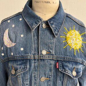 Decorated jean jacket